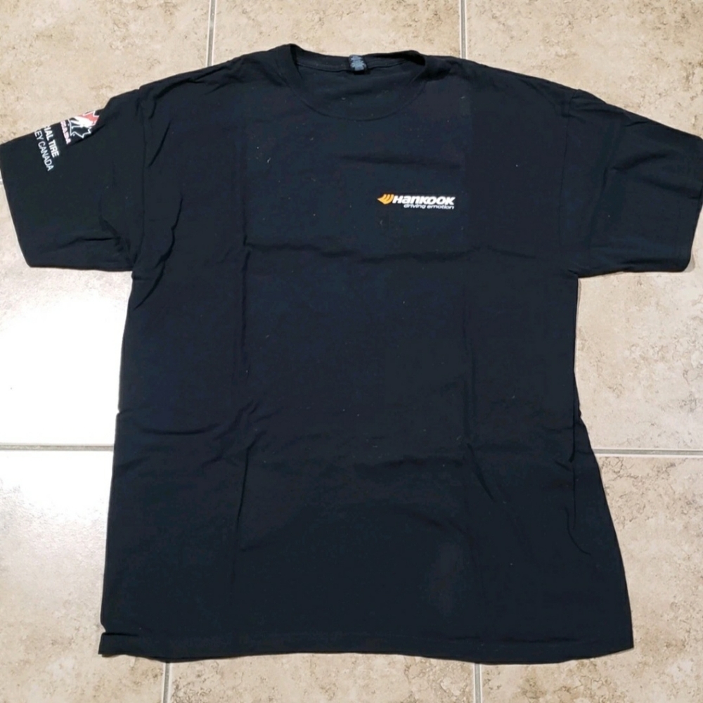 Black T Shirt (XL) Hankook Driving Emotion Canada Hockey Sponsor On Arm 2 Sided